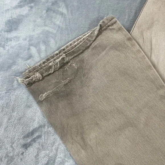 Levis Jeans Mens 32x30 527 Low Boot Cut Tan Khaki Faded Distressed Y2K Skater - Picture 8 of 8